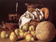 MELeNDEZ, Luis Still-life with Melon and Pears sg Germany oil painting artist